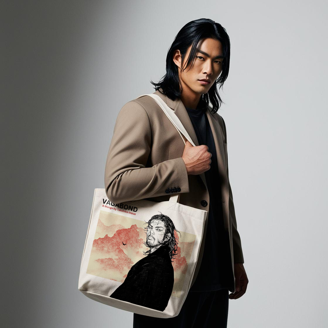 Vagabond - Printed Zipper Tote Bag