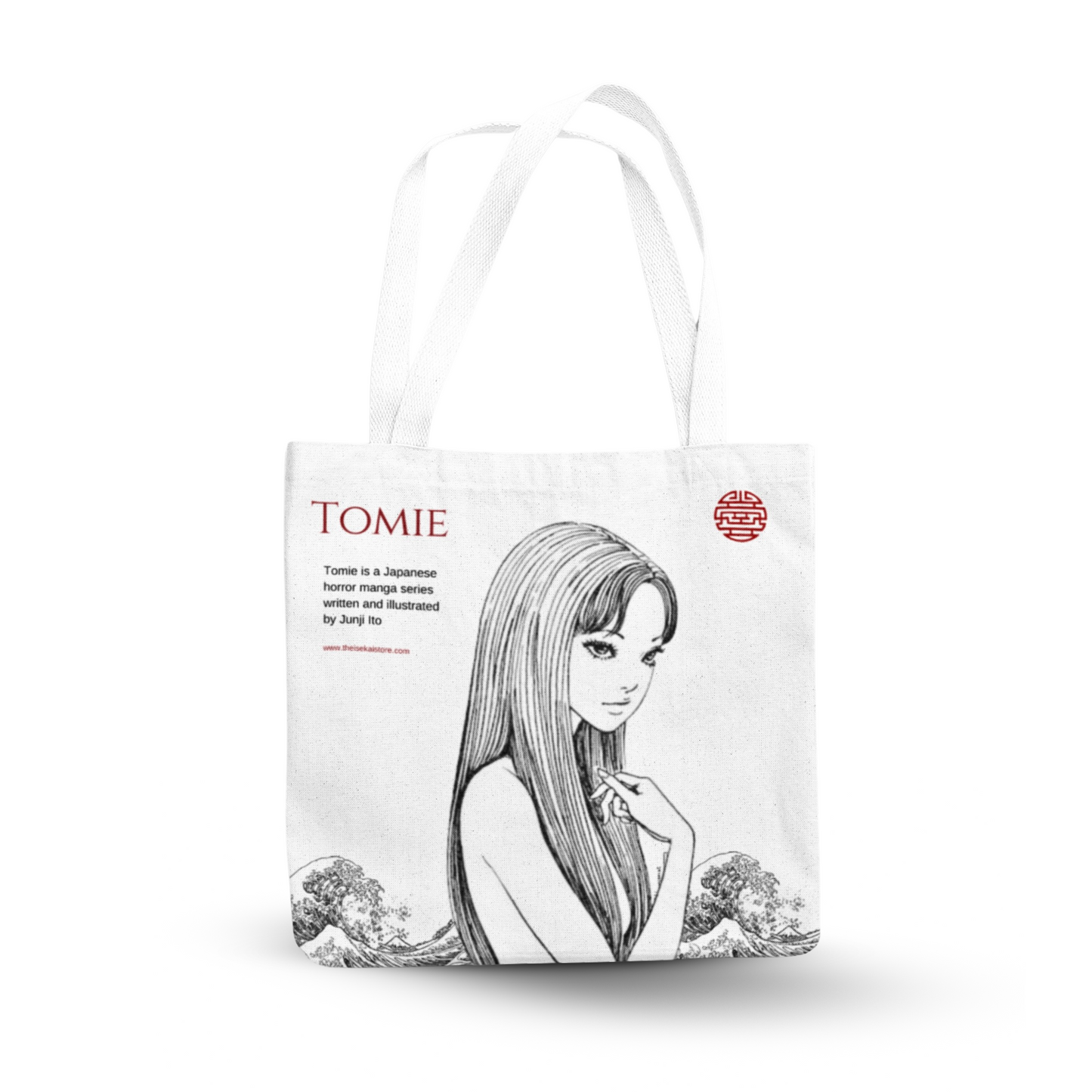 Tomie - Printed Zipper Tote Bag