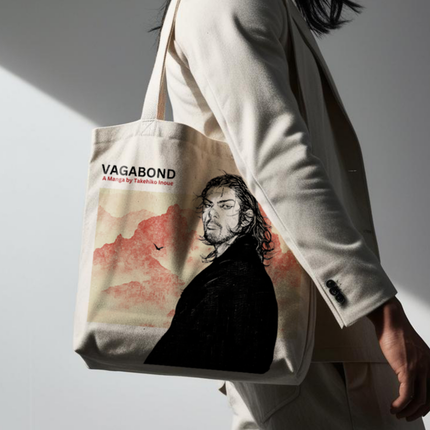 Vagabond - Printed Zipper Tote Bag
