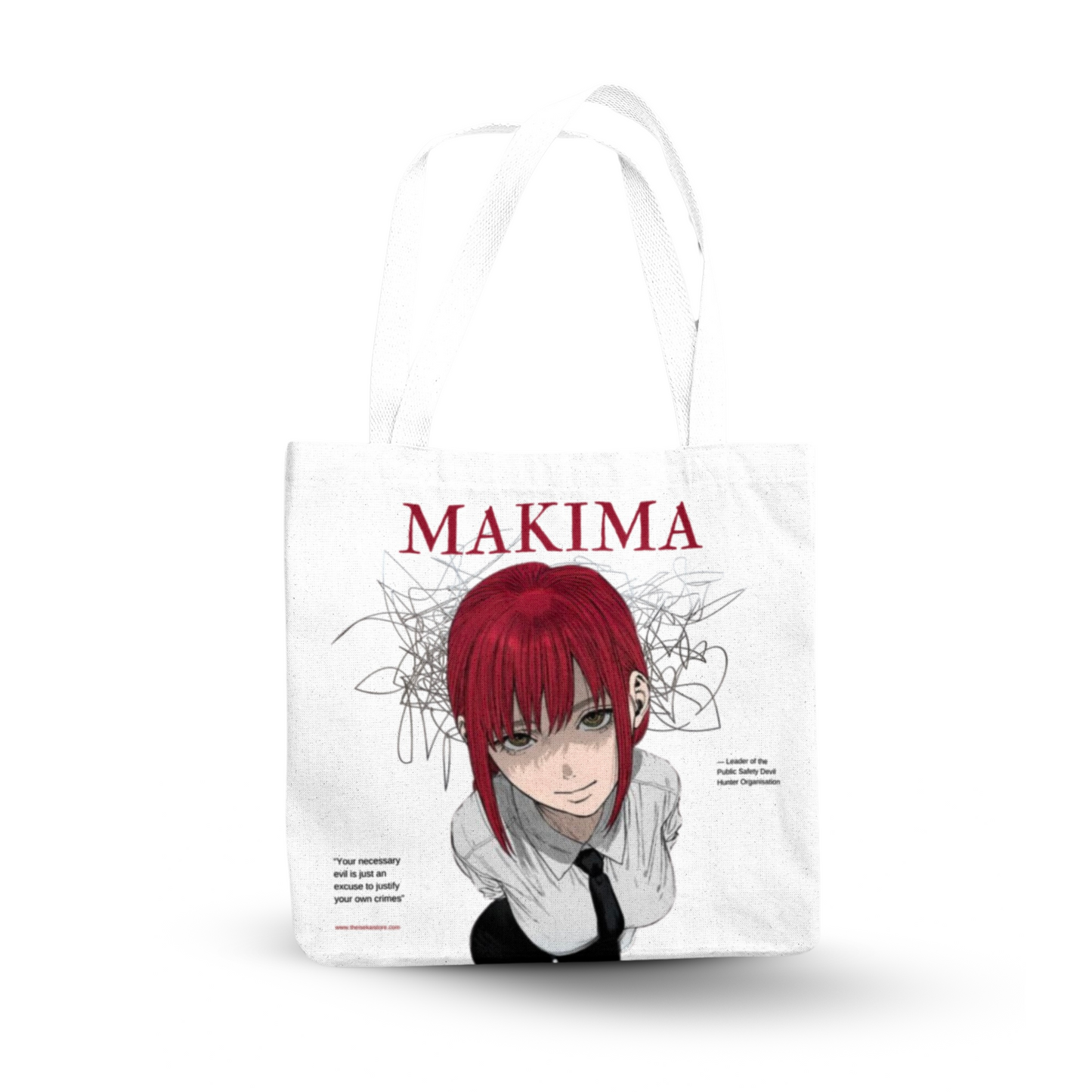 Makima - Printed Zipper Tote Bag