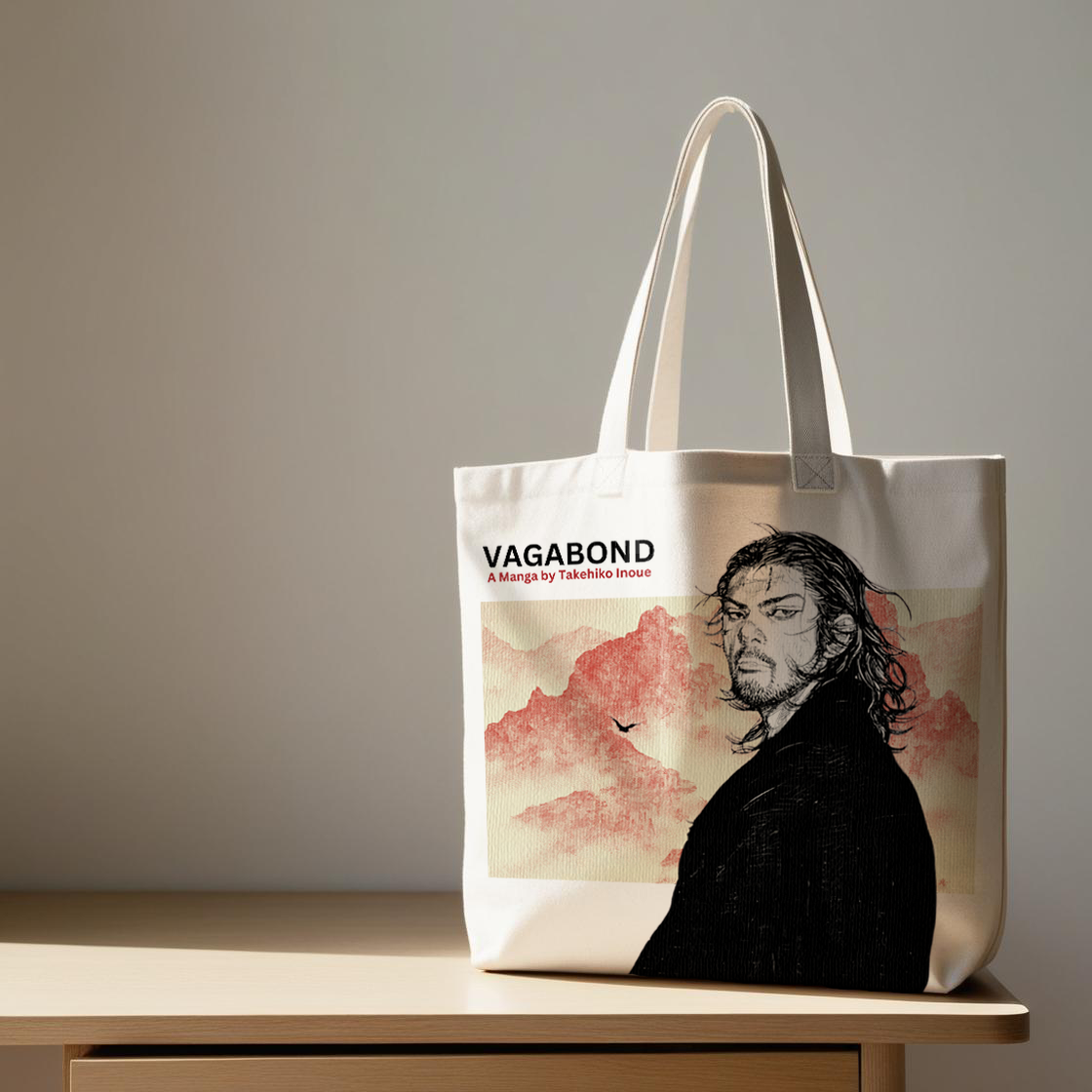 Vagabond - Printed Zipper Tote Bag