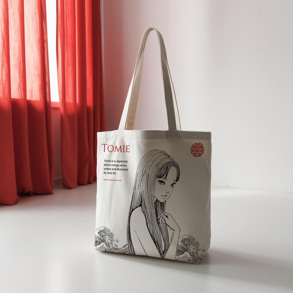 Tomie - Printed Zipper Tote Bag